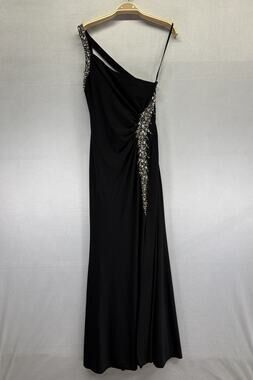May Queen Couture Black Beaded Formal Prom Gown XS Size 8 Fits Like XS